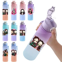 750ml Anime Demon Slayer Water Bottle Anime Cartoon Large Capacity Drinking Cup Portable Outdoor Sports Water Cup Children Gift