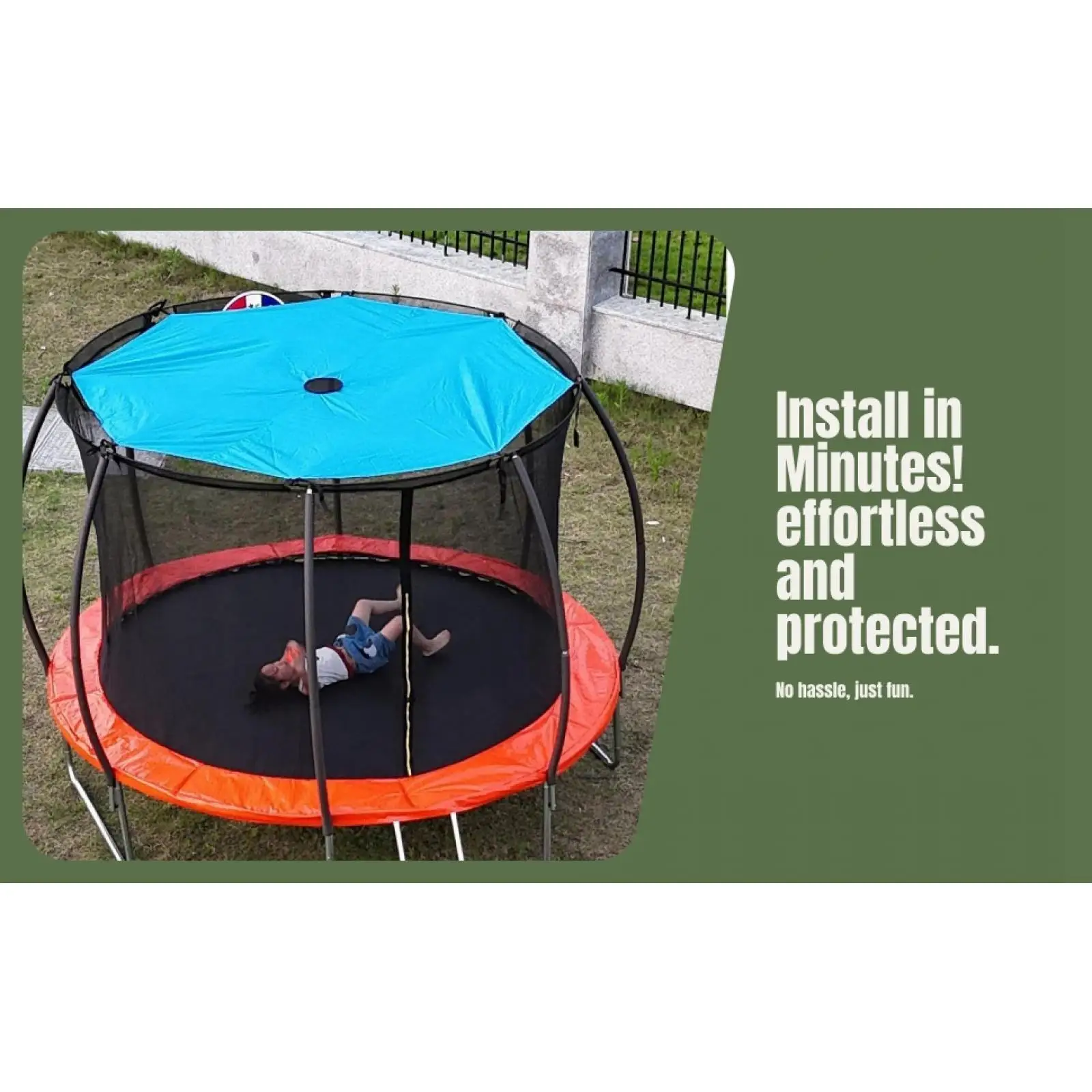 Trampoline Shade Canopy Durable Oxford Waterproof Roof Sun Cover for 6 Pole Round Kids Outdoor Use