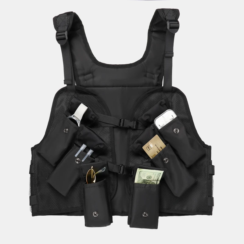 

Functional Tactical Chest Bag For Men Fashion Bullet Hip Hop Vest Streetwear Bag Waist Pack female Black Wild Chest Rig Bag
