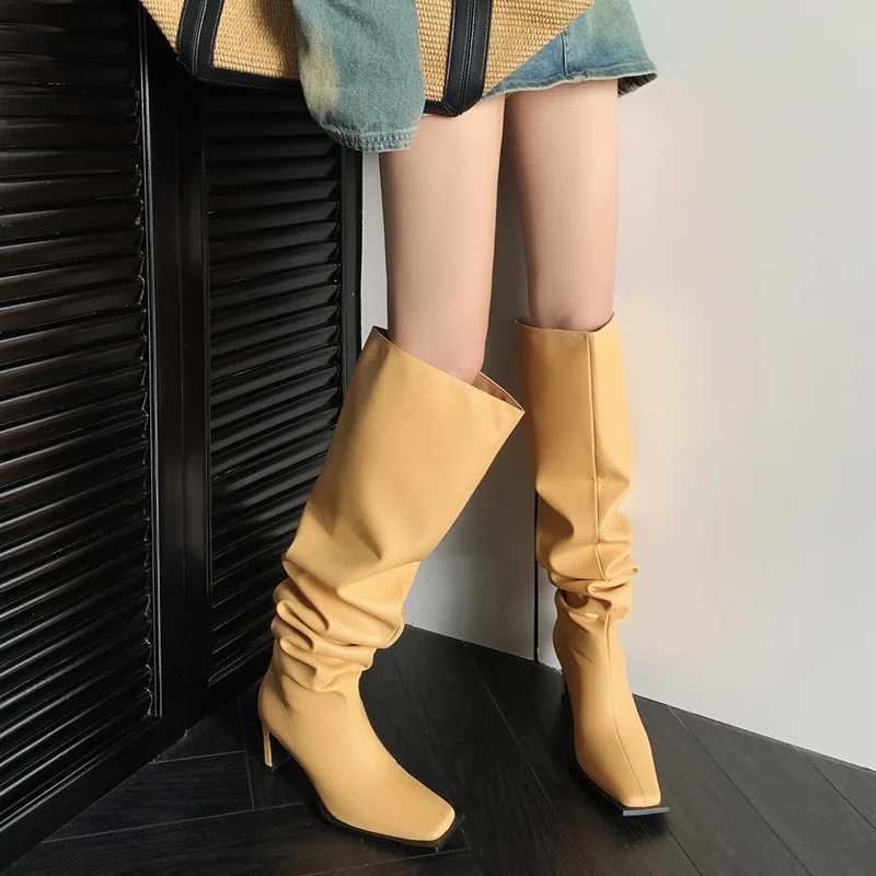 FEDONAS Fashion Sexy Women Over The Knee Boots High Heels Square Toe Party Prom Long Boots Spring Autumn Shoes Woman New Arrival