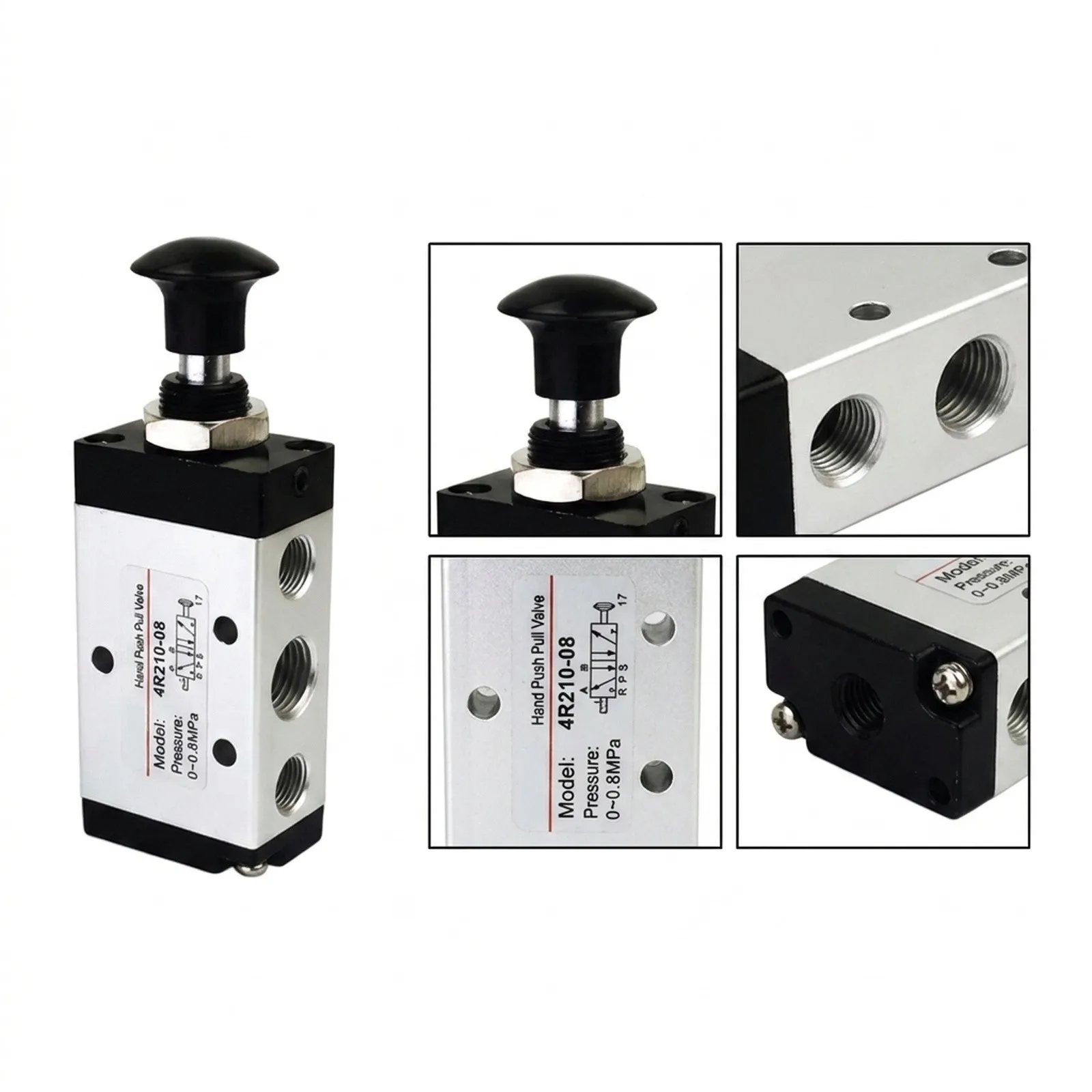 4R210-08 Air Control Valve 5/2 Way with BSPT G1/4 Inlet Outlet and /8 Ports Designed for Standard Pneumatic Systems