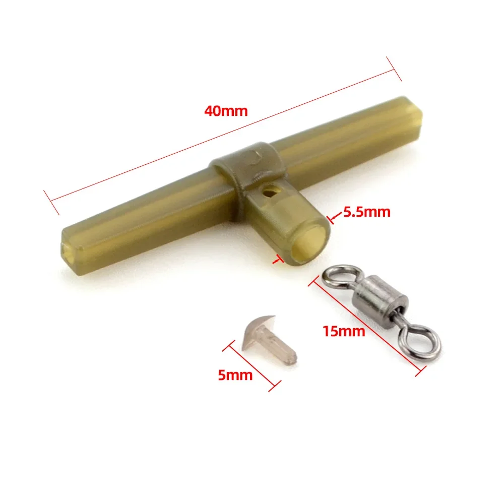10x Carp Fishing Anti Tangle Sleeve Rubber Change Swivel Tail Rubber for Leader Line Hair Rig Tackle Fishing Accessories