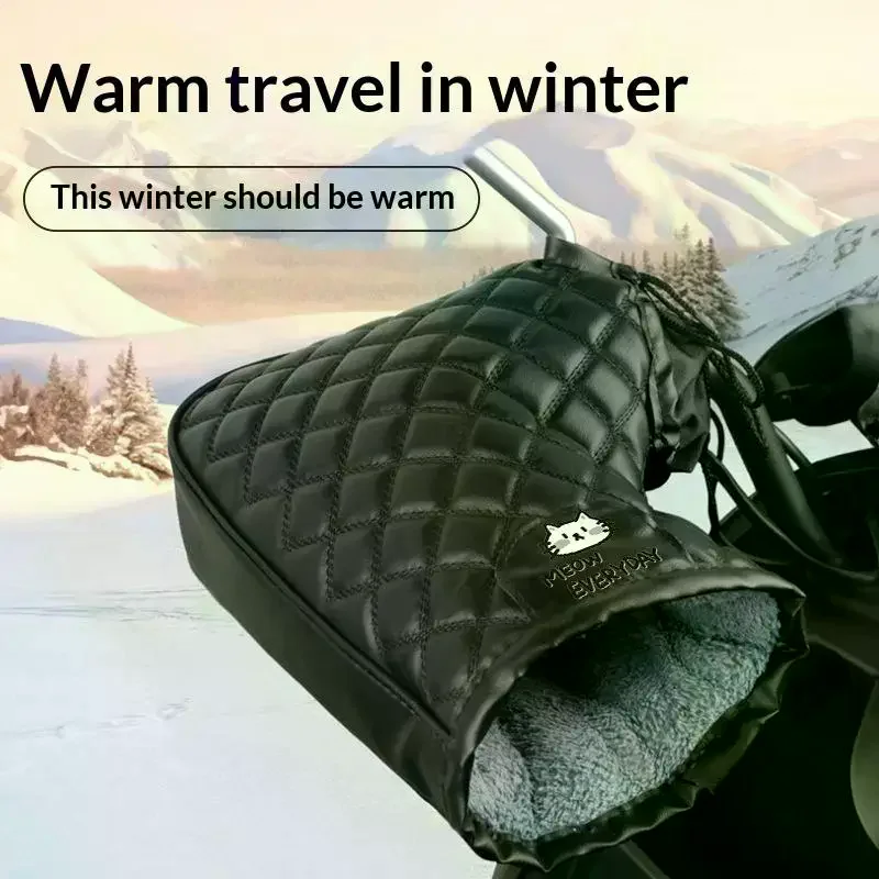 

1 Pair Motorcycle Handlebar Gloves Muffs Winter Cycling Gloves Waterproof Handlebar Cover Mitts Snowmobile E-Bike Thermal Gloves