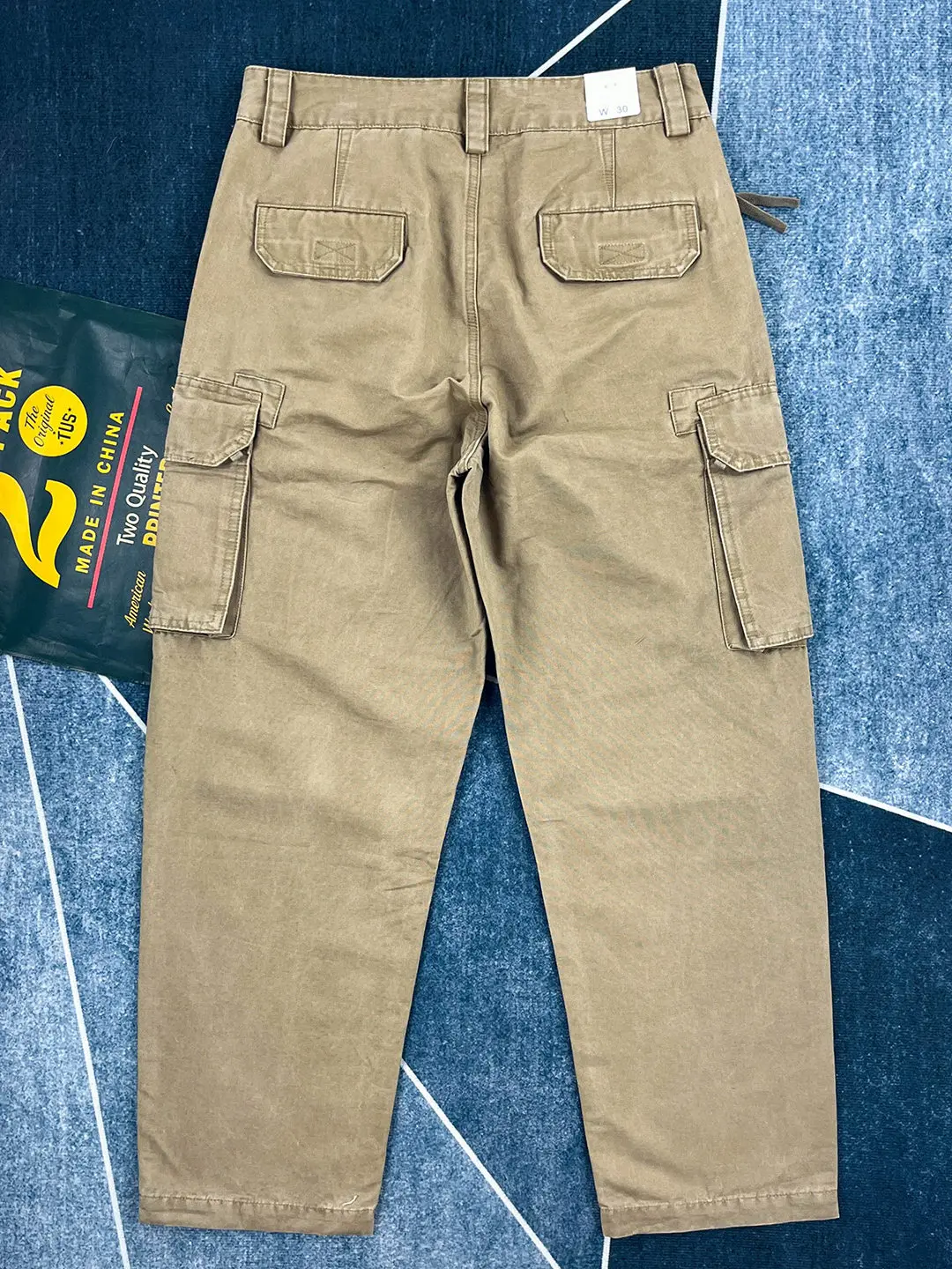 Autumn American Workwear Pants 100% Cotton Multi-Pocket Casual Trousers for Men Loose Straight-Leg Khaki Pants Japanese Retro