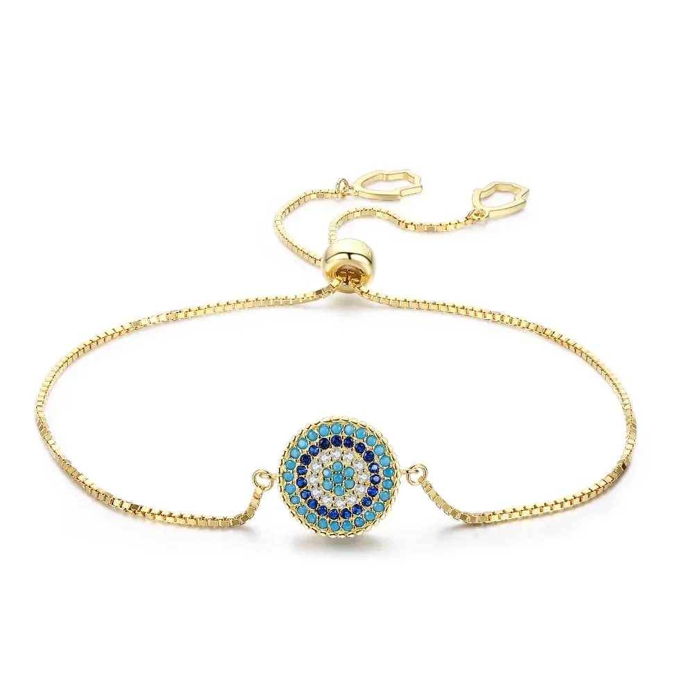 KALETINE 925 Sterling Silver Bracelet Paved Cubic Zirconia  Turkey Good Luck Hamsa Evil Eye Charm Bracelet Women Men Jewelry