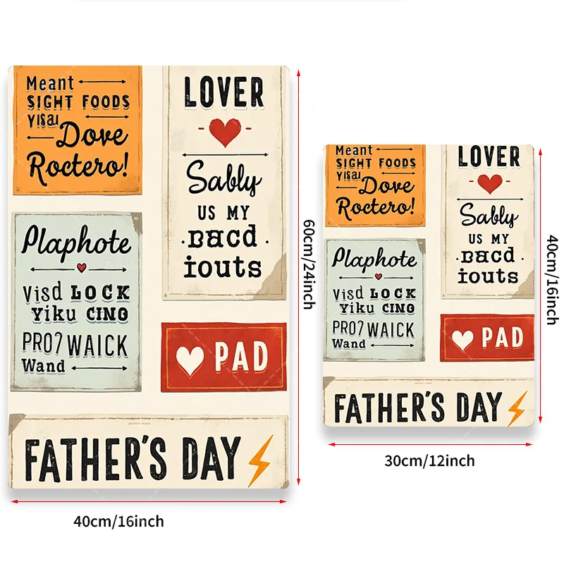 قطعة واحدة من نسيج الحائط "نسيج حائط لعيد الأب على الطراز القديم - ديكور منزلي للطباعة العتيقة"