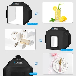 Puluz 40cm Photo Studio Light Box, Kits de caja de tiro de tiro al estudio de fotografía plegable 72W 5500K 8 Mejor caja de fotos de estudio de ventas - №6