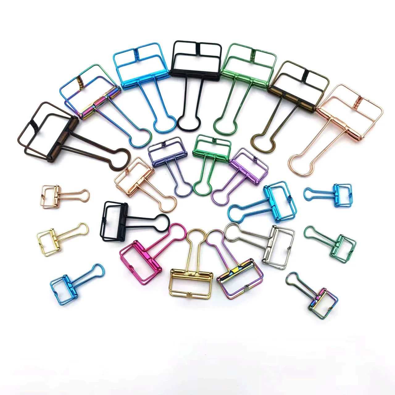 Multicolor Metal Binder Clips 51/32/19mm High-Quality Clamp Paper Bookmark Decorative Journal Clips for School Office Supplies