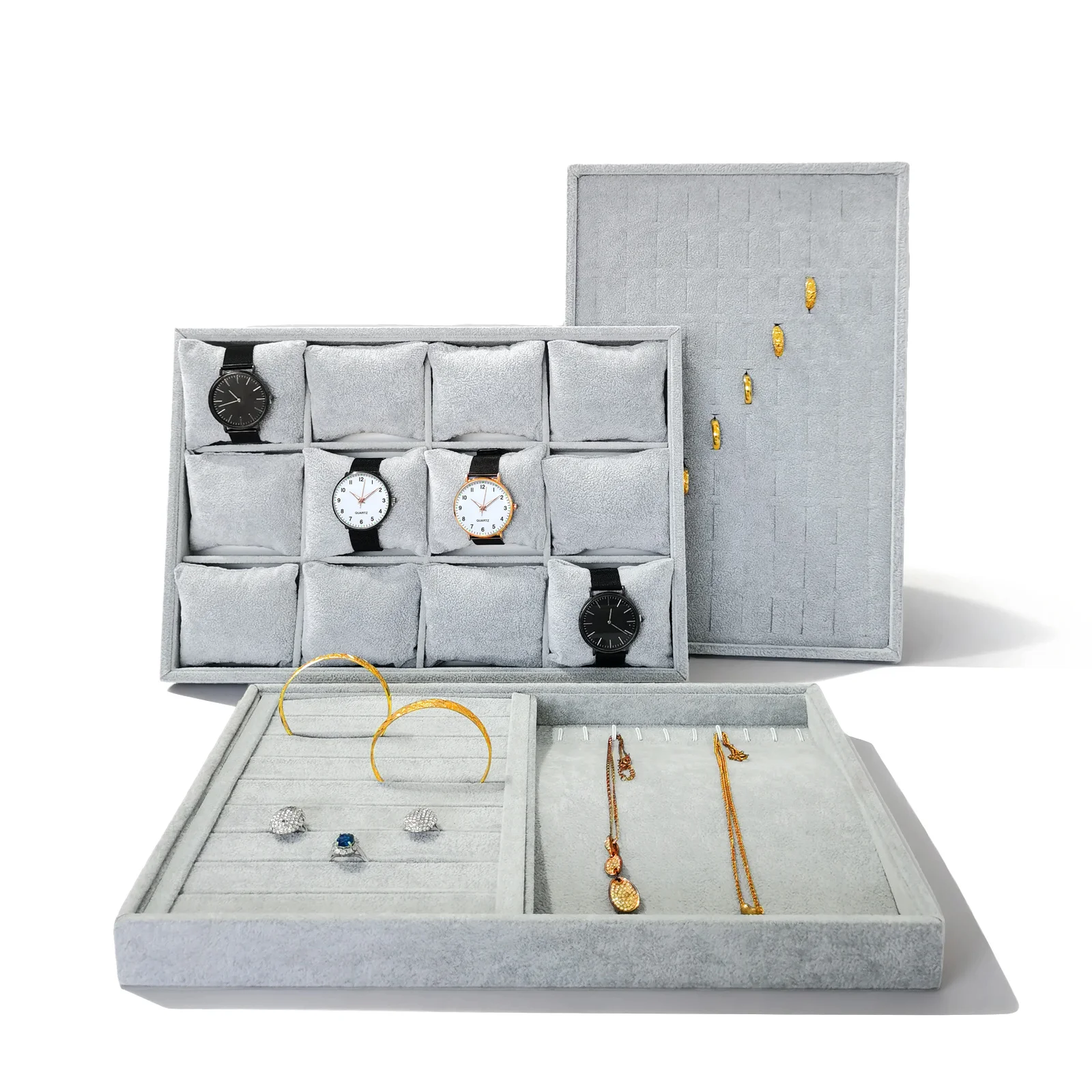 

Высококачественный бархатный лоток для хранения ювелирных изделий для хранения колец, ожерелий, подвесок, браслетов, лоток для демонстрации ювелирных изделий, реквизит