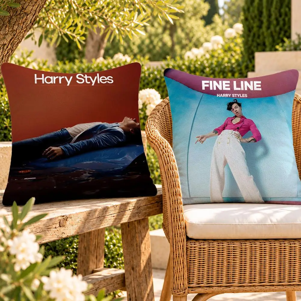 Singer Pop Rock Harry Styles Cushion Cover Soft Plush Throw Pillow Cover Washable Sofa Bed Patio Chair Home Decor