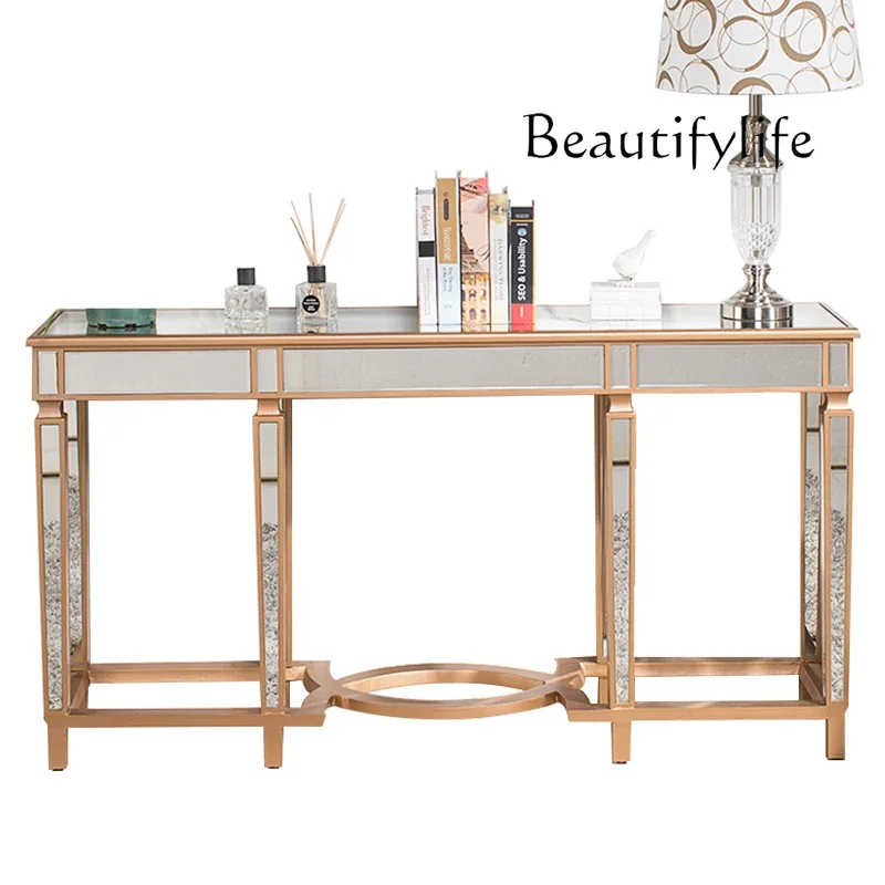 

Light luxury entrance table Simple modern entrance strip case against the wall Entrance hall storage corridor European style