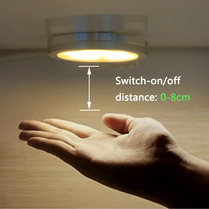 

Smart Hand-Sweep Switch LED Ultra-Thin 8mm DC12V 3W Spotlight Magnetic Surface-Mounted LED Study Downlight Indoor Lighting