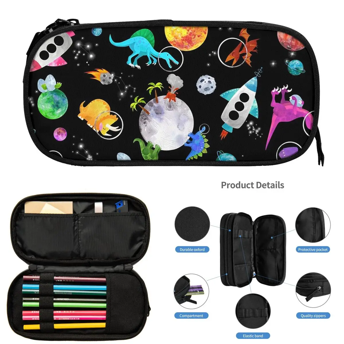 恐竜恐竜宇宙鉛筆ケース学生ギフト用ペンボックス鉛筆バッグ大容量鉛筆ポーチ文具用品