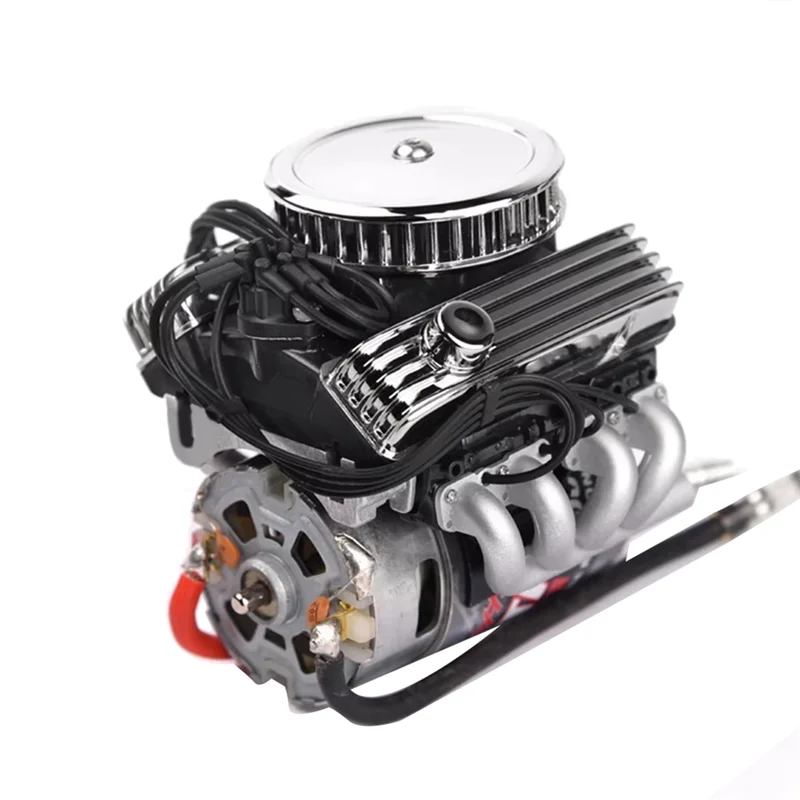 B51C Old Fashioned V8 Engine Heat Sink Universal For 1/10 For Traxxas TRX4 TRX6 AXIAL SCX10 90046 RC Crawler Car