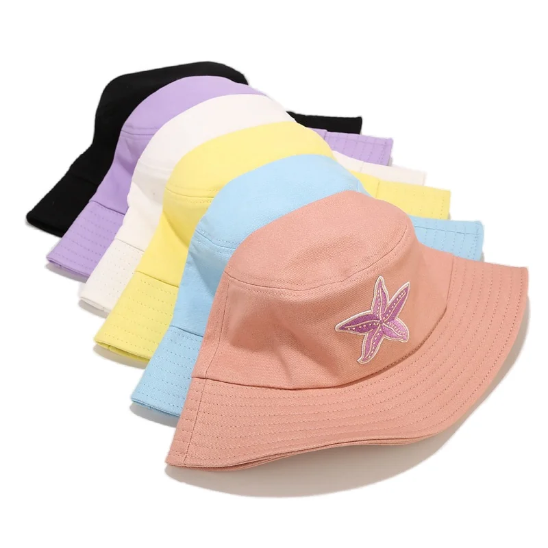 Trendy new starfish pattern cotton casual sun hat outdoor outing sunscreen sun hat student fisherman hat