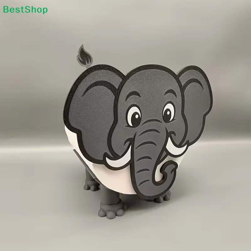 

〔R〕3D Elephant Tissue Holder-Adorable Animal Statue for Desk & Home Decor