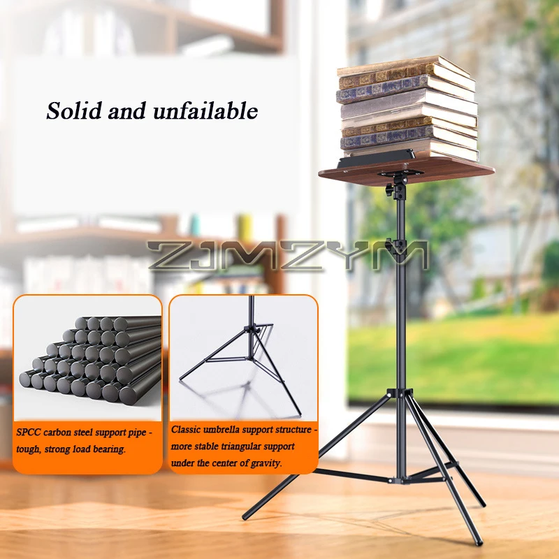 Universal Floor Music Stand Multifunctional Adjustable Lift Folding Reading Stand with Large Triangular Support Base