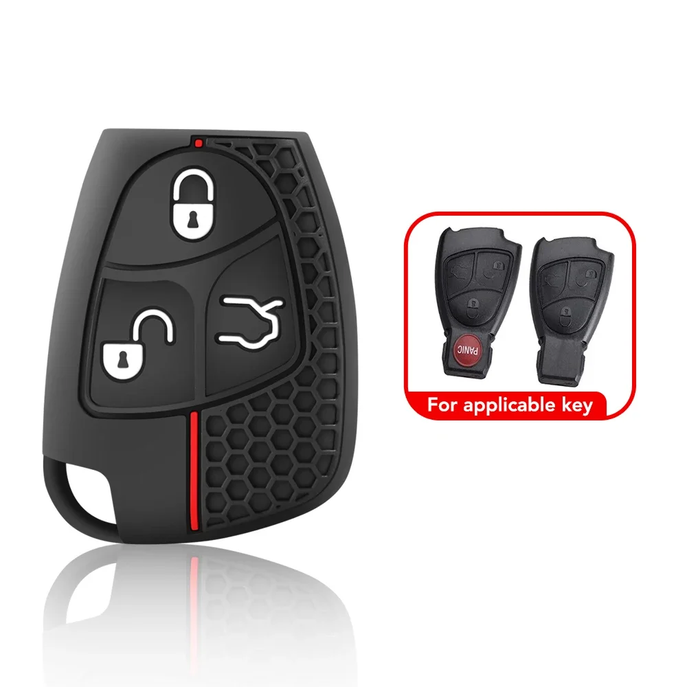 Silicone Cover For Mercedes Benz B C E ML S CLK CL 2/3 Buttons Rubber Skin Remote Key Fob Case