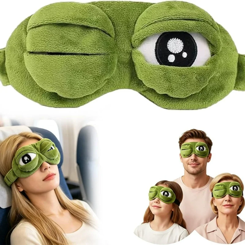 cute green frog eye mask eye protection school sleep eye mask soft and comfortable essential for travel and home Gift