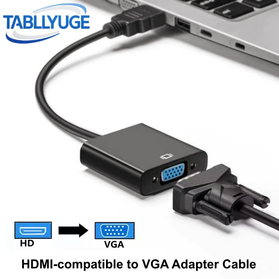 TABLLYUGE HDMI-compatible to VGA  Adapter HDMI-compatible Male To VGA Female HD Converter Cable For PC Laptop Projector Display