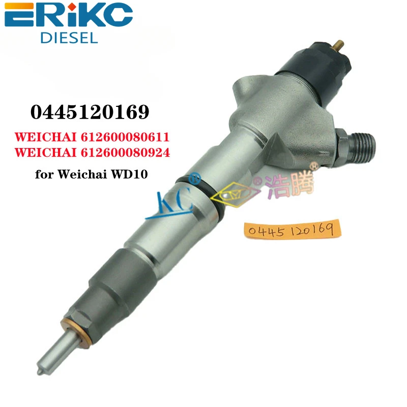 ERIKC 0445120169 Common Rail Injector 0445 120 169 OEM 612600080611 612600080924 for Weichai WD10