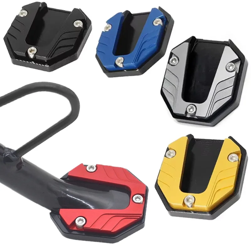 Motorcycle Bike Kickstand Extender Colorful Alloy Lengthening Side Bracket Support Plate Anti-slip Side Motorbike Accessories