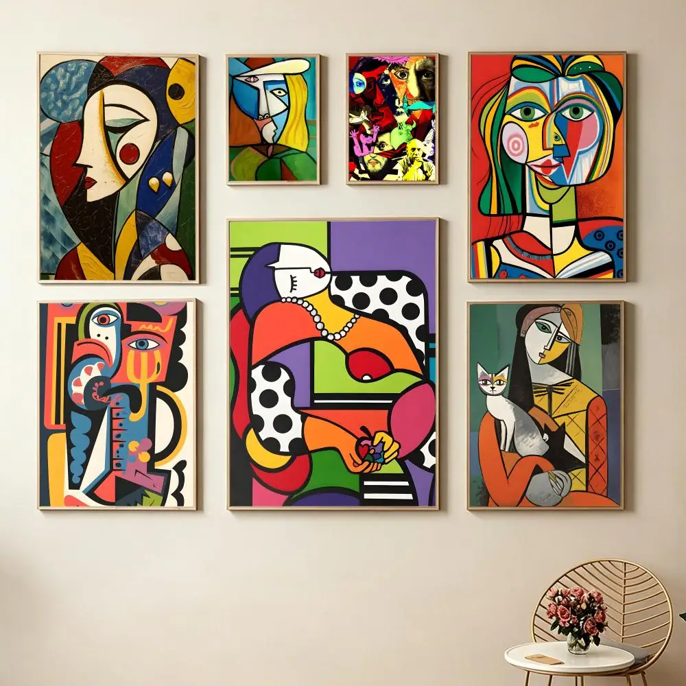 Póster del artista P-Pablo Ruiz y Picasso, pegatina artística de pared impermeable para Bar, sala de estar, decoración de habitación Vintage, alta calidad