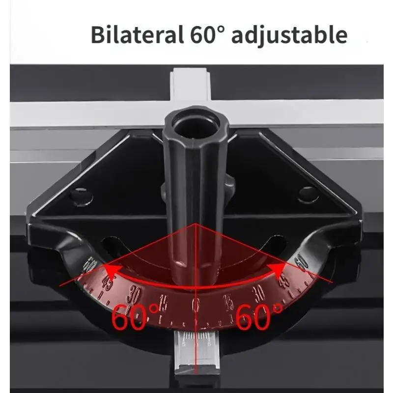 1pc Miter Gauge Aluminum Alloy Miter Fence 60 Degree Angled Ends Table Saw Accessory Router Sled Repetitive Cut Flip Stop view 4
