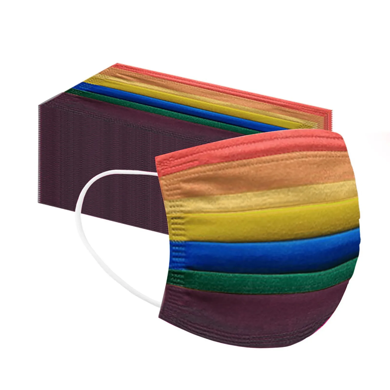 Colorful Rainbow Mask Pride Protection Striped Face Cover Unisex Breathable Mouth Guard Fashion Lgbt Accessory Soft Clothing T1