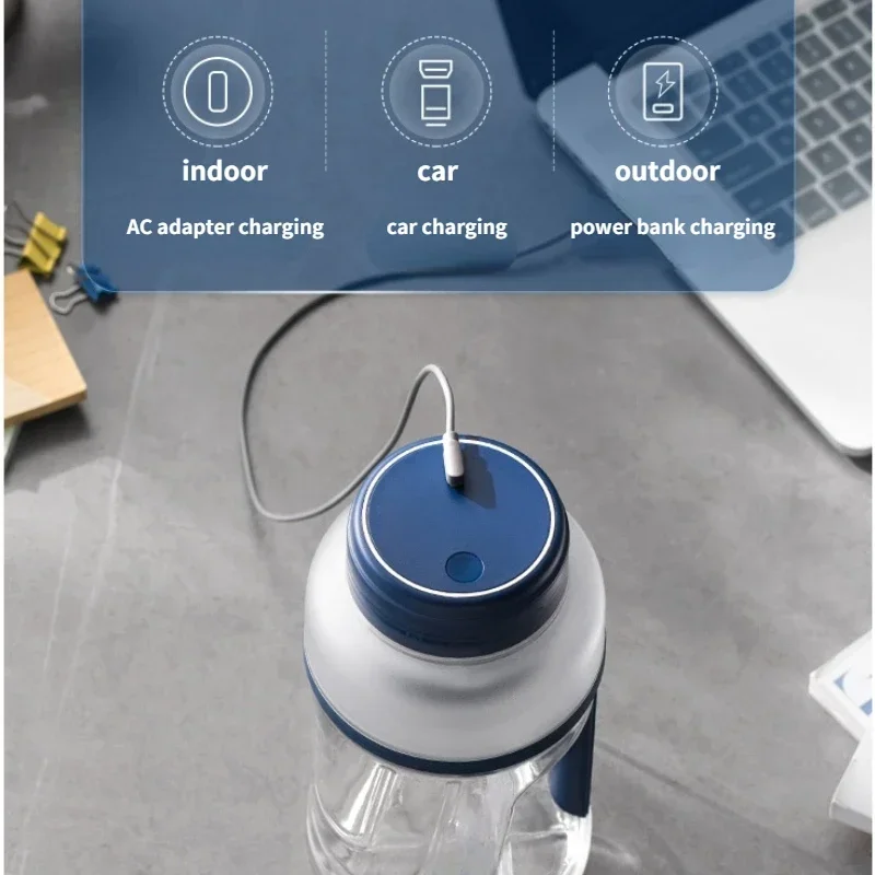 1L خلاط عصارة كهربائي المحمولة كوب عصير رياضي لاسلكي 2 في 1 تريتان مرافقة كوب قابلة للشحن خلاط العصائر