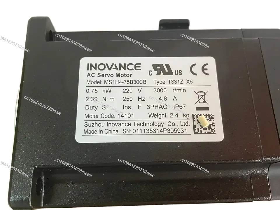 High Efficiency 18bit Encoder Servo Motor INOVANCE 220V/380V 750W Servo Motor MS1H4-75B30CB-T331Z X6