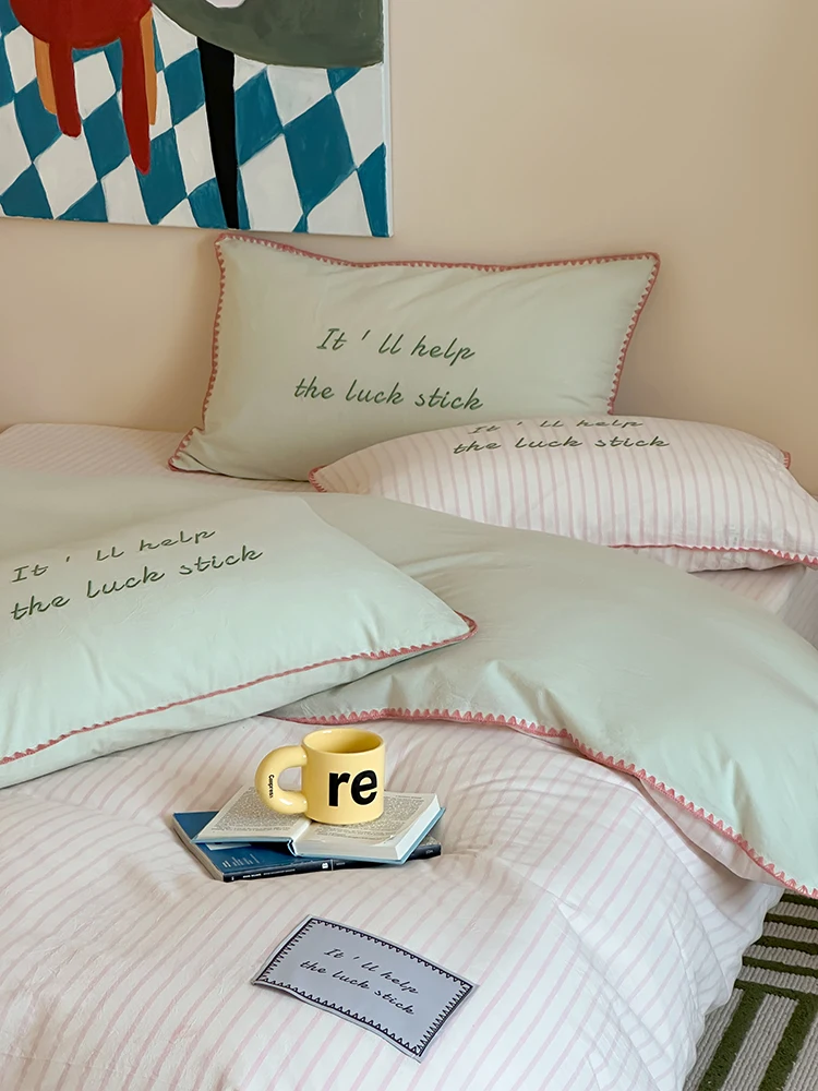 

Комплект постельного белья из хлопка Fre Color Blo, двуспальный, с пододеяльником и простыней, для общежития, из трех предметов, комфортный, для использования в любое время года