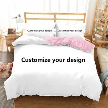 3D printed custom bedding set microfiber with pillowcase customized duvet cover twin full queen king size any picture size