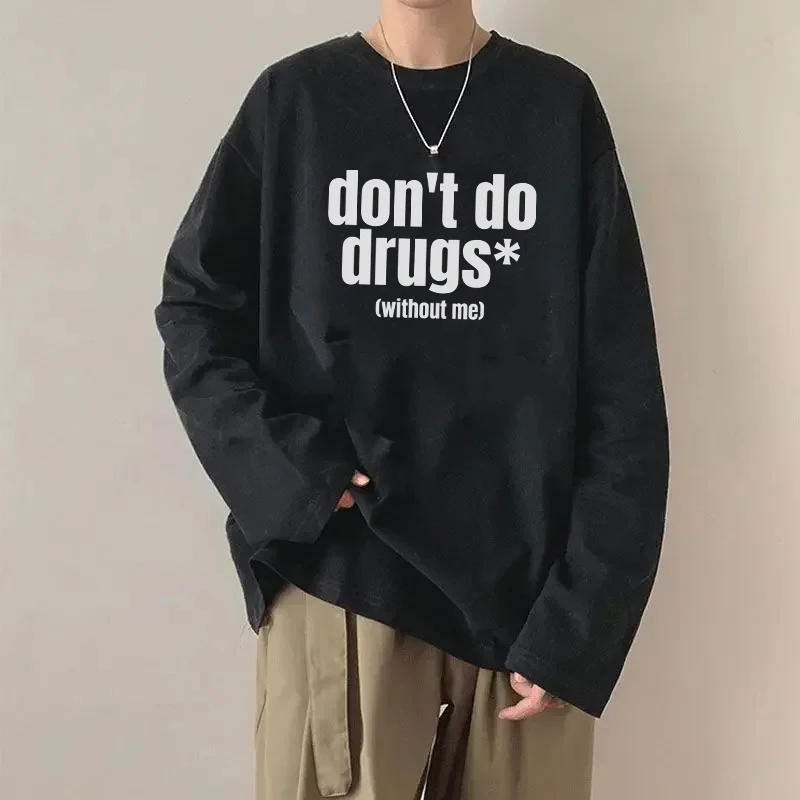 Men's Tshirt 2026 Spring Autumn Anime Long Sleeves streetwear O-neck Hip-pop Loose T-shirts Vintage Oversized Y2k Tops Man Tees