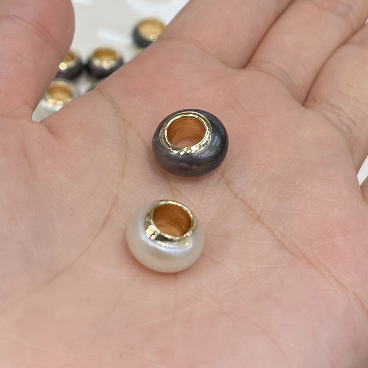 5pcs 12x13mm Natural Freshwater Pearls Loose Beads Pore Size 5-6mm Large-pore Beads for Jewelry Making DIY Necklaces Bracelets