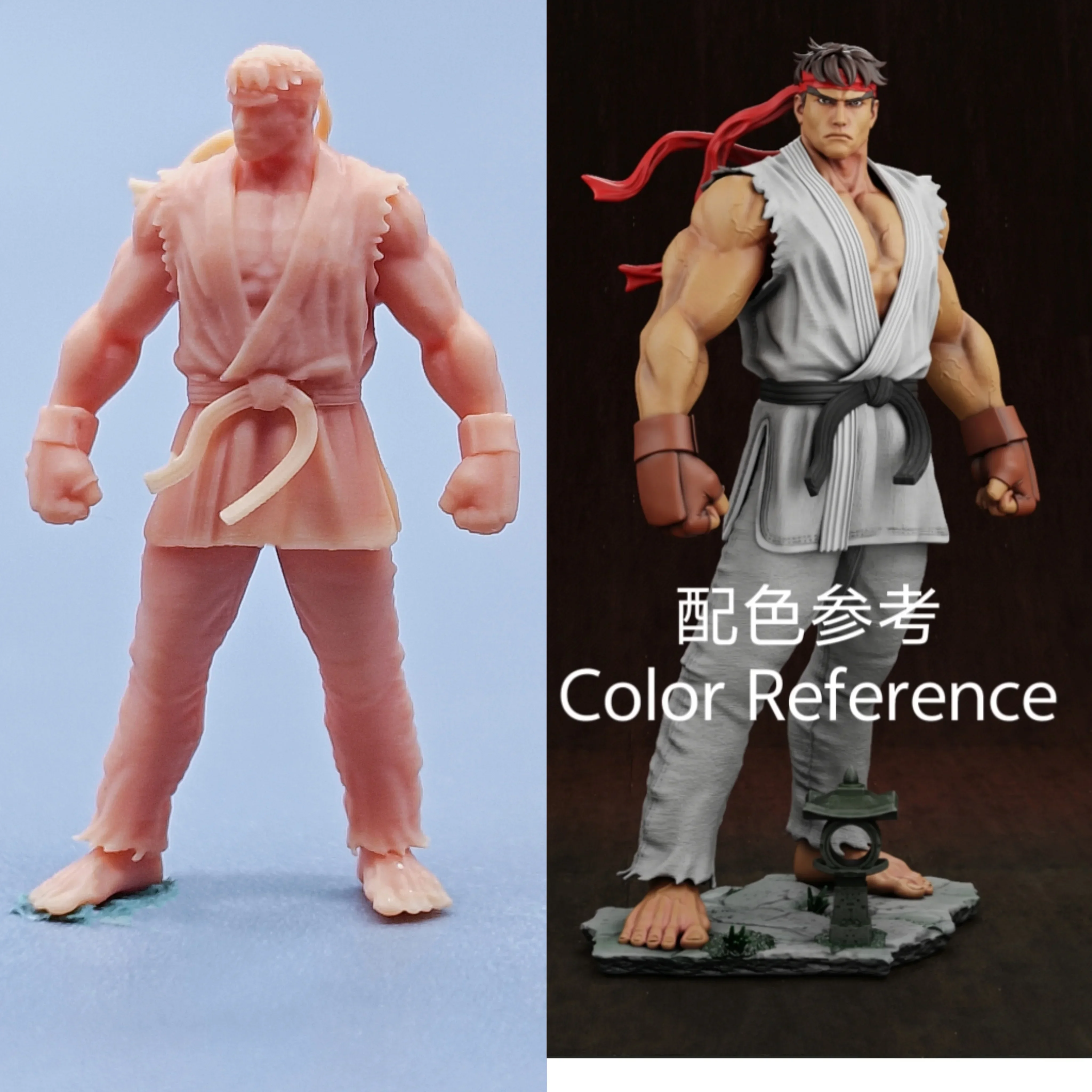 1/64 Figuren Maßstab Modell Harz Street Fighter Ryu ungefärbte Miniaturen Diorama handbemalt C024