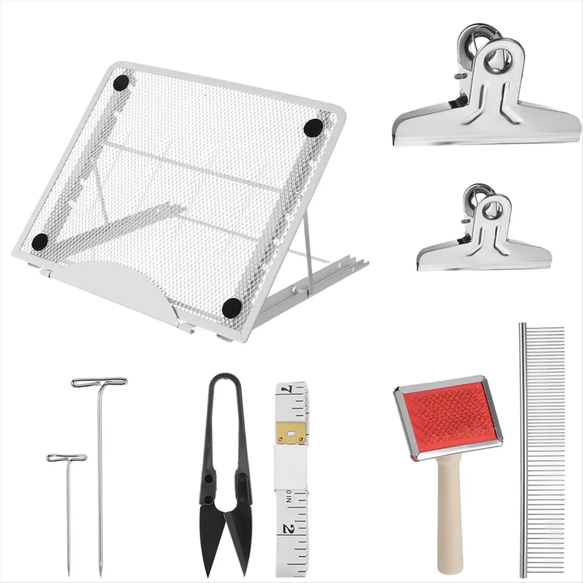 【2026 TOP Global】▼△◑Macrame Supplies Include Macrame Board Metal Adjustable Holder with Brush Scissor Ruler for Braiding Bracele