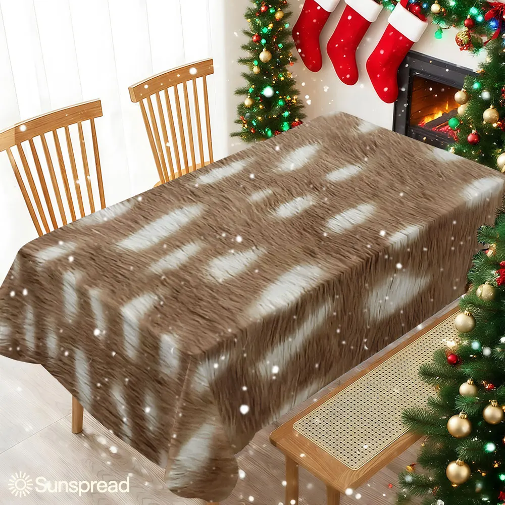 Deer Spots Fur Waterproof table cloth, splash-proof tablecloth, for party, Halloween, Christmas, dining, camping