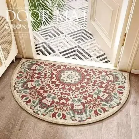 Semicircular Doormat  Backing Thickness Non Slip Door Mats Absorbent Resist Dirt Entrance Inside Floor Mats Entryway Washable
