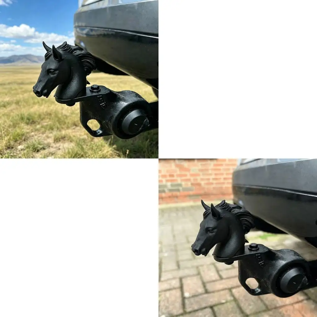XA6H Trailer Hitch Cover Universal Trailer Hitch Decoration Caps Modern Horse Head Design Guard Protective Cover Easy Install