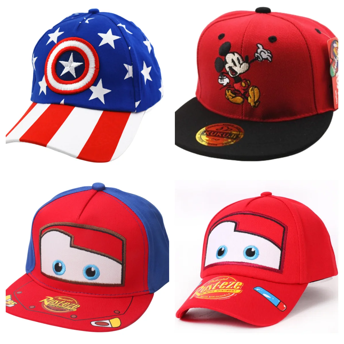 Boy Hat Fashion Mickey Cartoon Kids Hats Boys Girls Caps Cute Net Baseball Cartoon Hat Sun Shading Hip Hop Hat