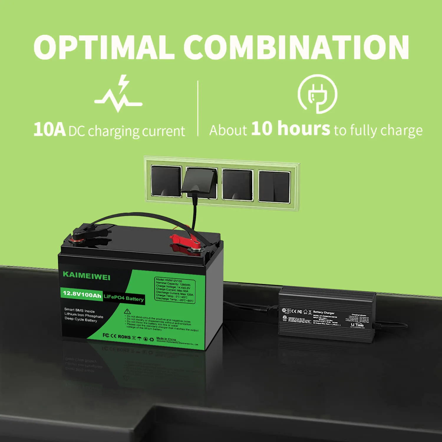 EU Stock ! Duty-free ! 12v 100Ah LiFePO4 Battery Pack Lithium Iron Phosphate Battery for Solar Power System RV House Trolling
