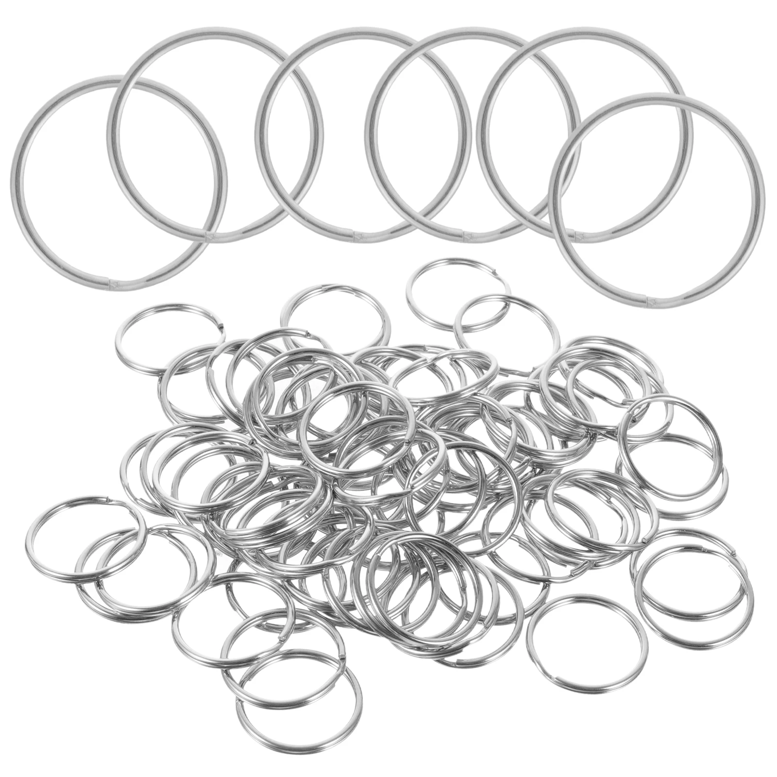 

100 Pcs Stainless Steel Ring Connector Key Chain Rings Metal Split Rings for Key Ring Keychains Women Car Connector