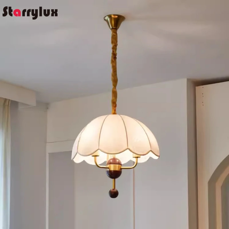 

French Vintage Fabric Pendant Light Floral Print Country Style Dining Room Bedroom Lamp Shabby Chic