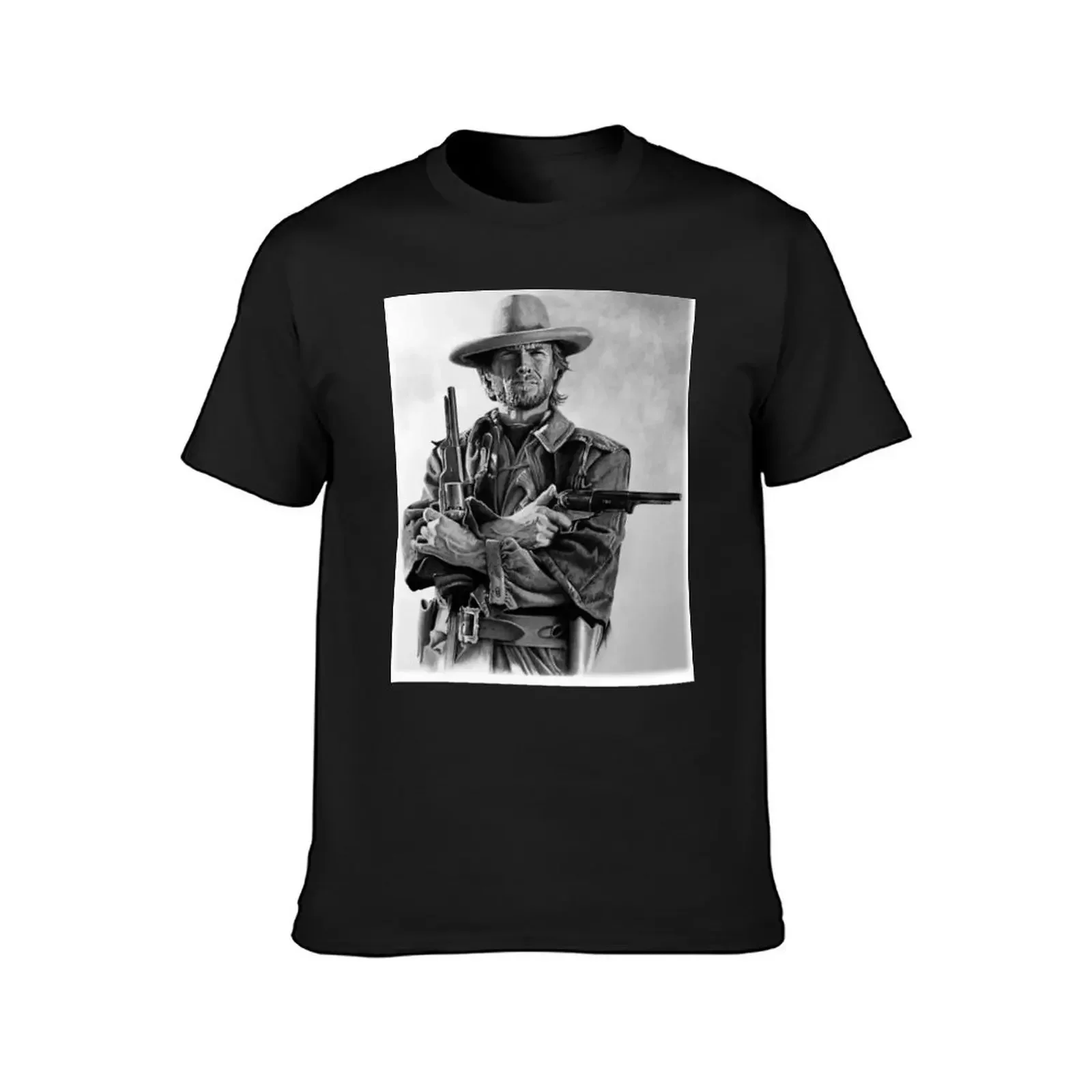 Clint Eastwood Josey Walesdrawing T-Shirt blue archive man t shirt tees mens graphic t-shirts hip hop