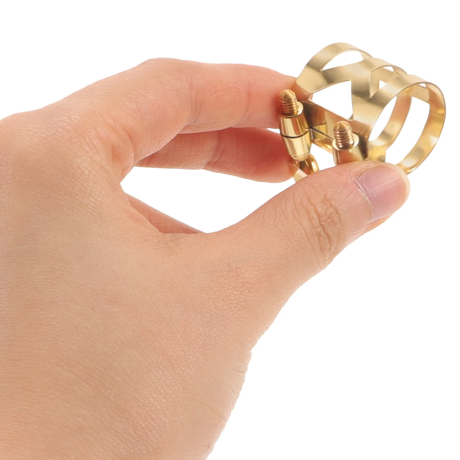 Premium Adjustable Sax Ligature Clip Compatible with Alto Saxophone Brands Copper Build Ensures Tone Expression Stability Easy