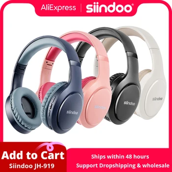 Siindoo sem fio bluetooth fones de ouvido JH-919 dobrável estéreo super bass redução ruído microfone para iphone tv pc