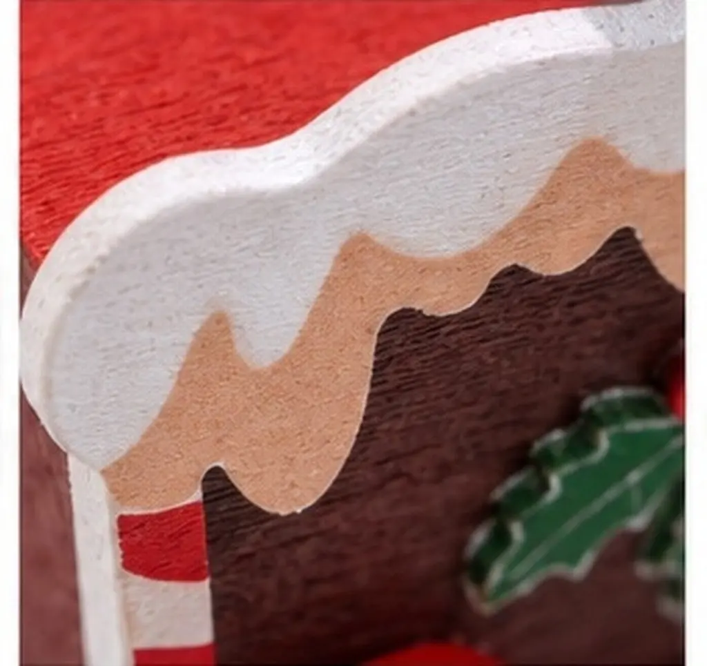 Wooden Christmas Train Ornament Cute Festive Desktop Adornment for Family Friends Holiday Party Table Cabinet Chair