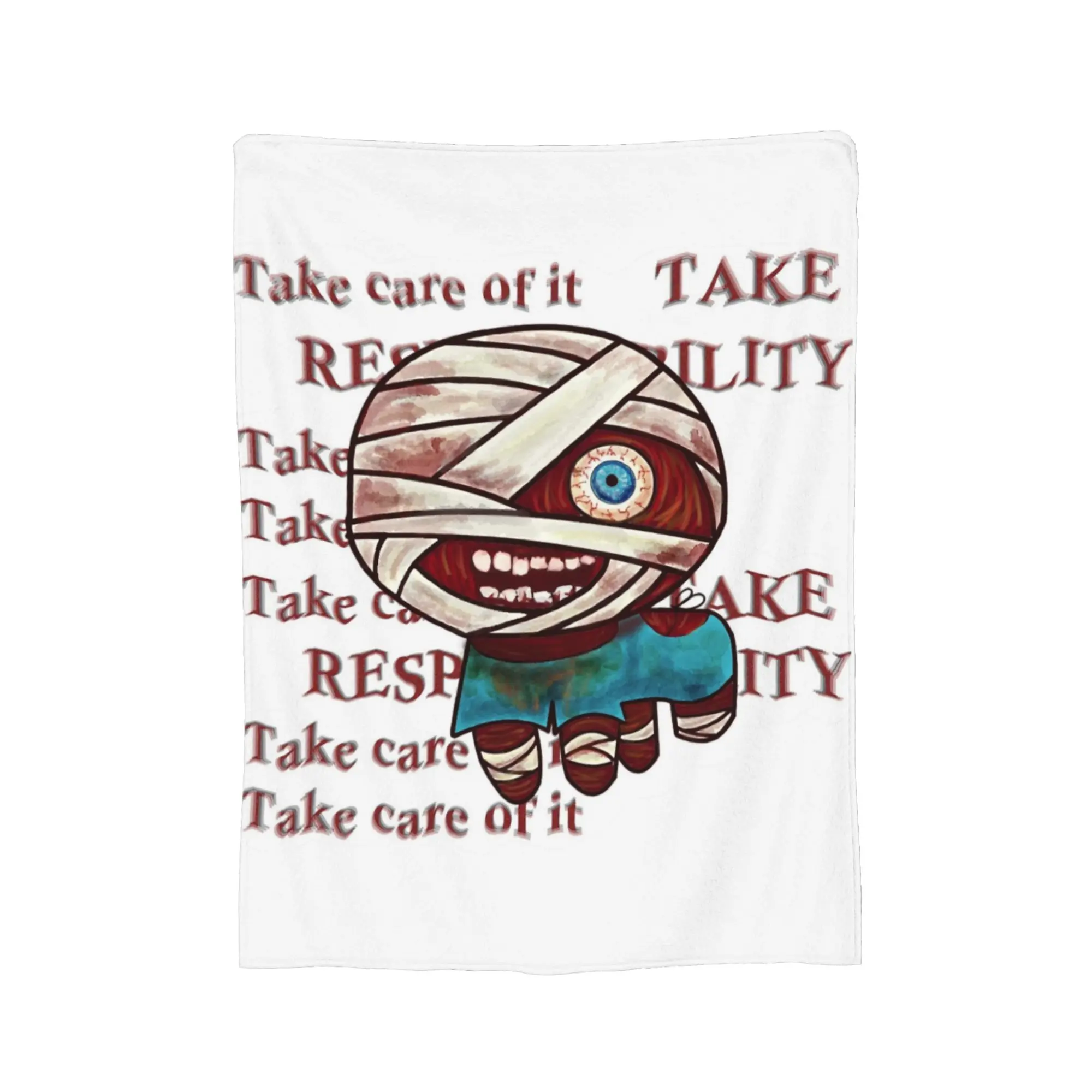 Captain Curly 'Tism Mouthwashing Fleece Blanket  Awesome Throw Blankets for Home 150*125cm Rug Piece
