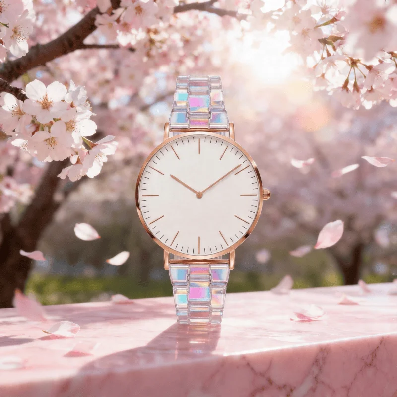 New Stylish Woman Watches Simple Metal Rose Gold Quartz Ladies Watches Colorful Transparent Strap Female Clock Gift montre femme